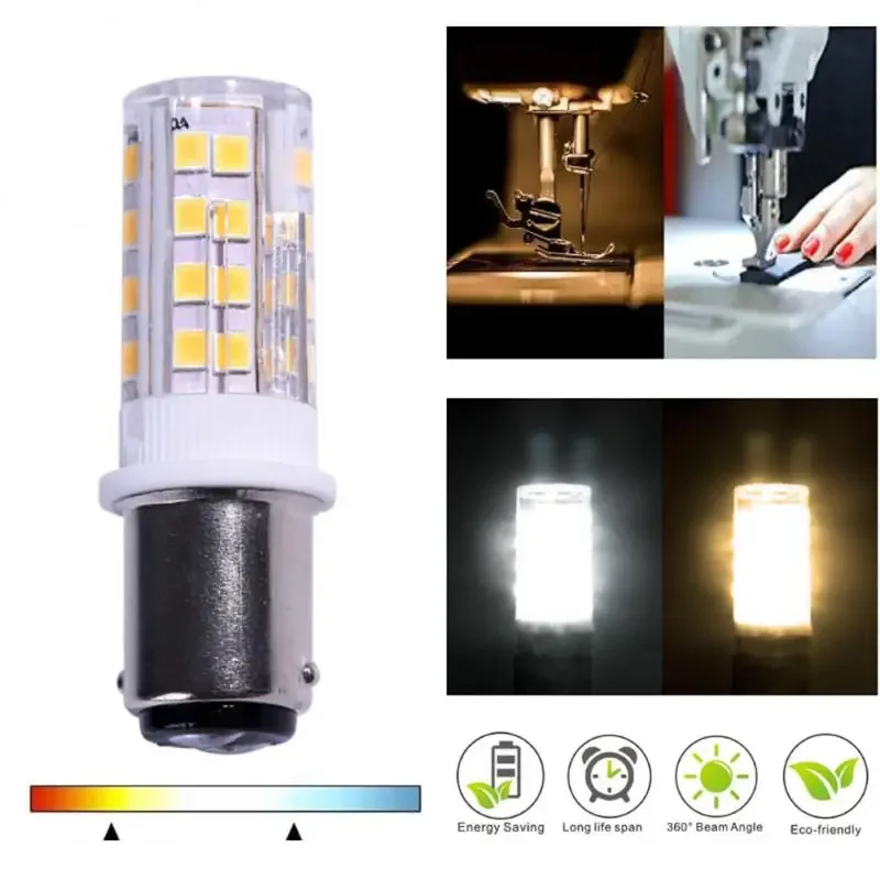 BA15D Double Contact BAYONET BASE BASE LED kukuričná žiarovka LED žiarovka 220V pre šijací stroj pfaff spevák privilégium bernina atď.
