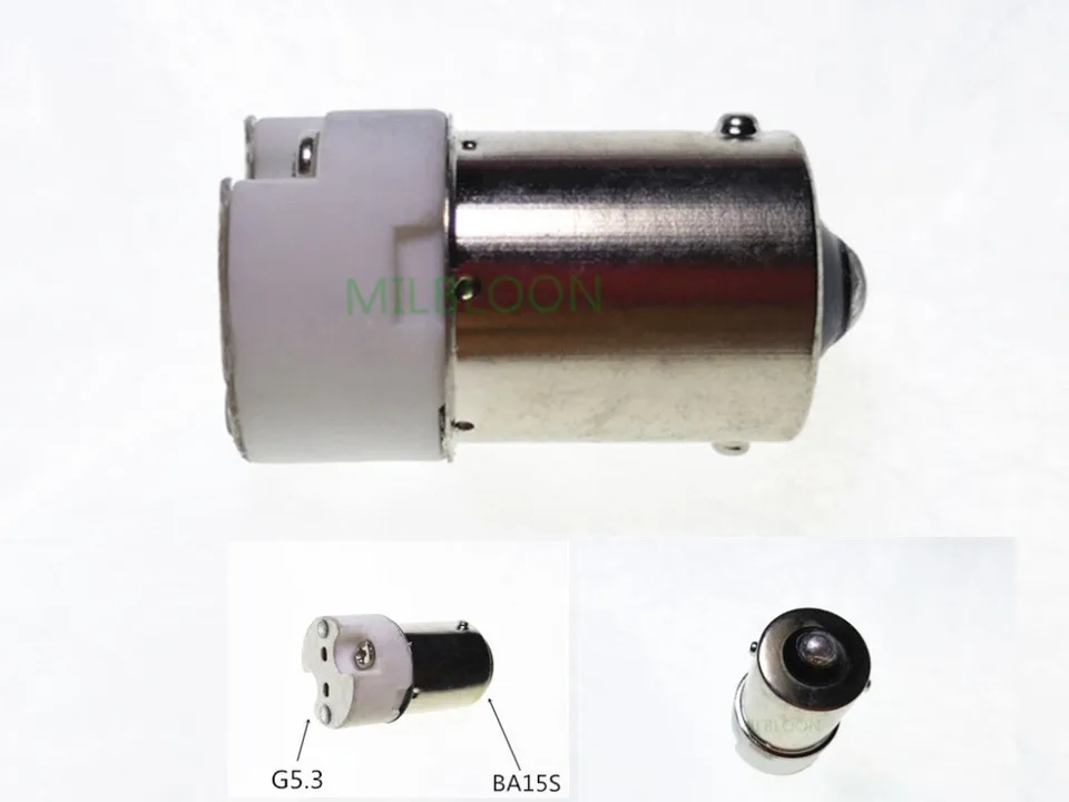 BA15S-G5.3 Držiak žiarovky prevodník B15S na G5.3 BA15S na MR16 LAMP Base Converter BA15S na G5.3