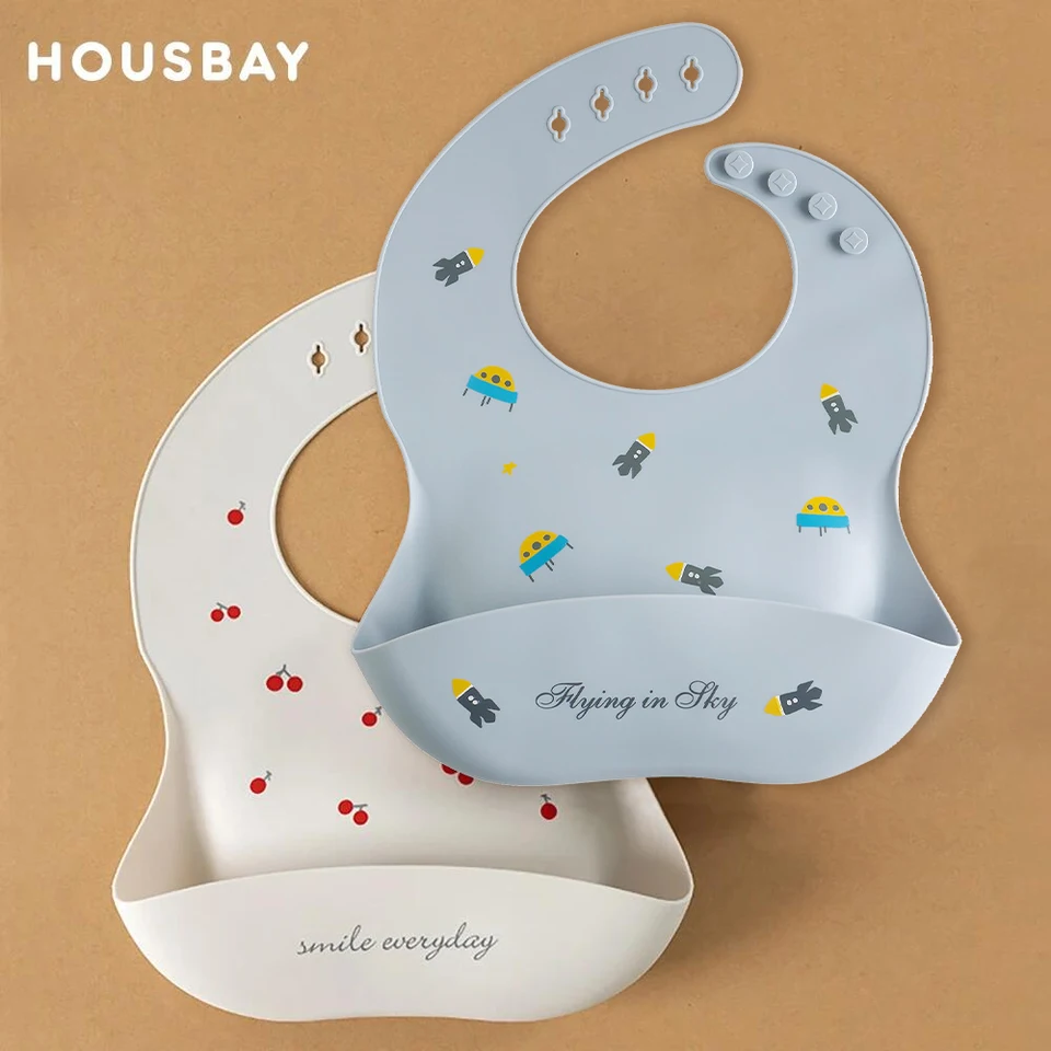 Baby bib nepremokavá mäkká silikónová šatka leto
