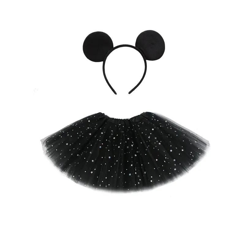 Baby Star Glitter Dance Tutu sukňa pre dievčatá flitry 3 vrstvy Tulle batoľa pettiskirt pre deti šifón 2-8T s čelenkou