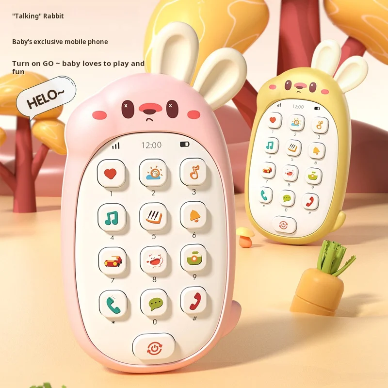 Baby teether simulácia mobilný telefón 0-1 ročné deti hudobné telefónne hračky skoré vzdelávanie vzdelávací príbeh stroj