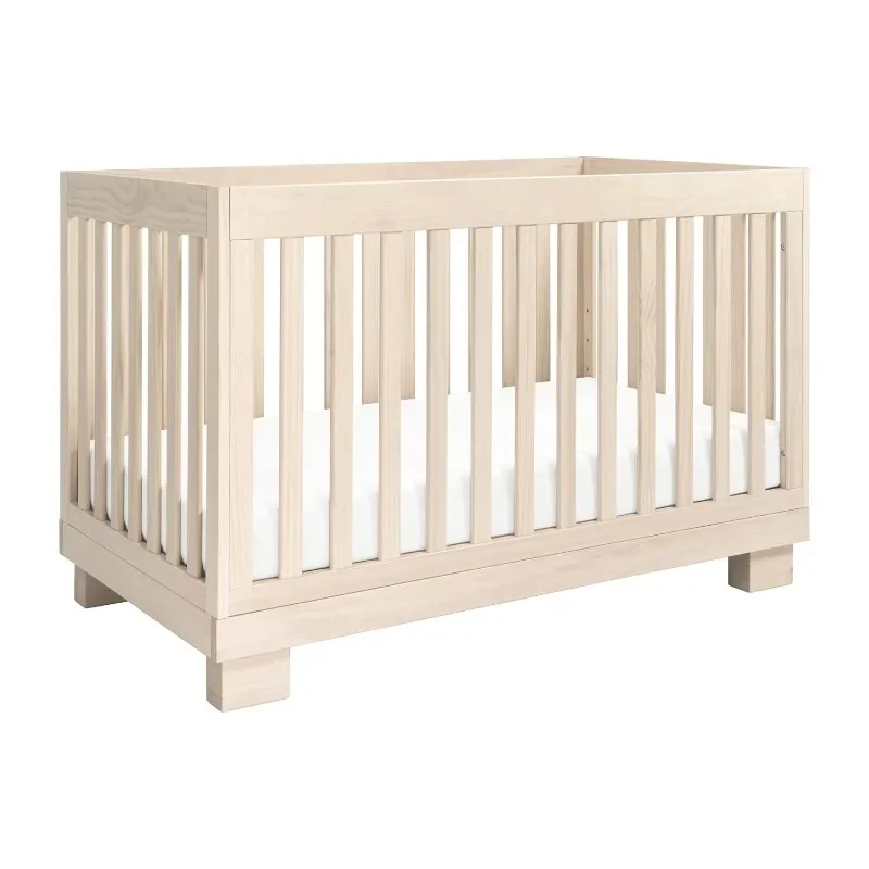 Babyletto Modo 3-v-1 konvertibilná postieľka s konverznou súpravou pre konverziu batoľa v umývanom prírodnom, Greenguard Gold certifikované