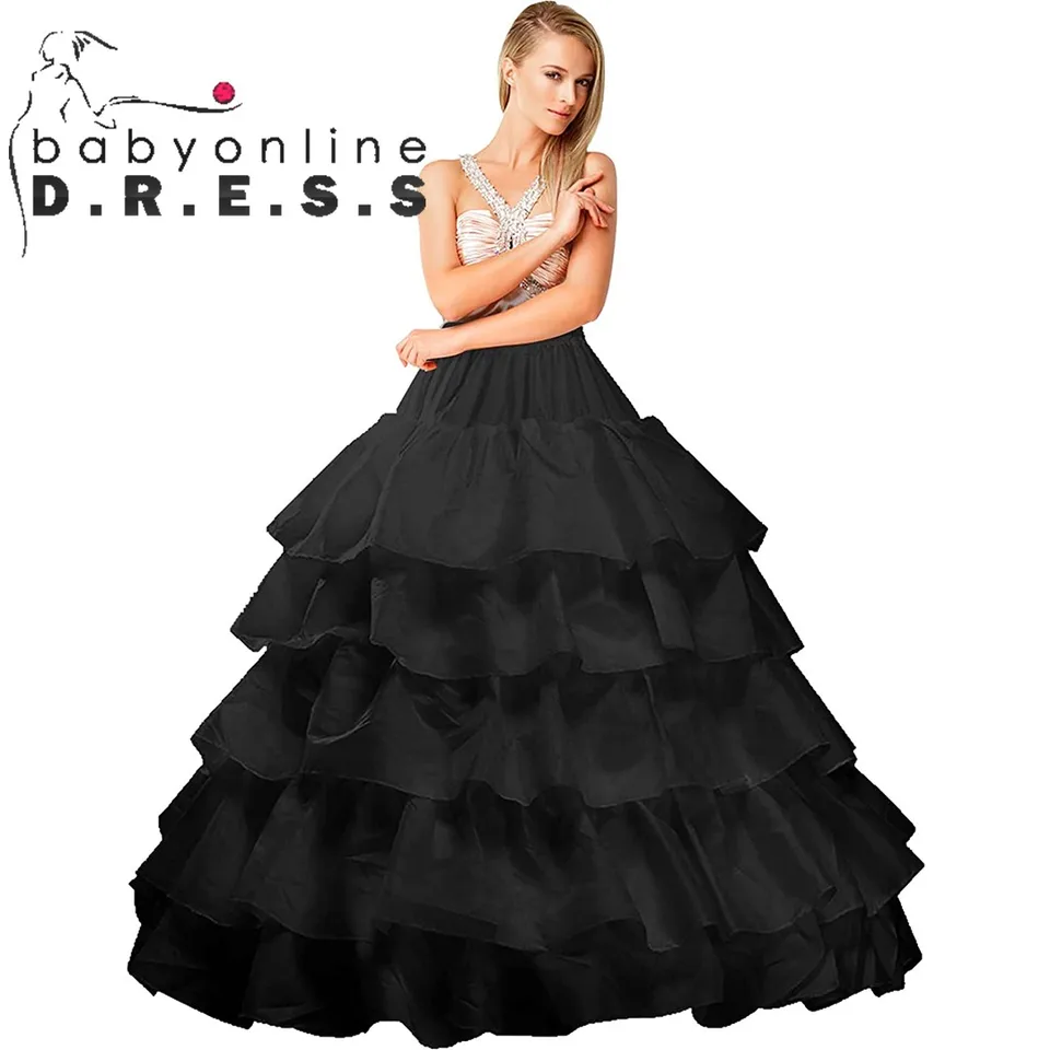 Babyonine crinoline jupon cancan plus tutu sukňa pre ženy 6-obručky crinolinas pod maxi šaty dlhé spodné spodné spodky