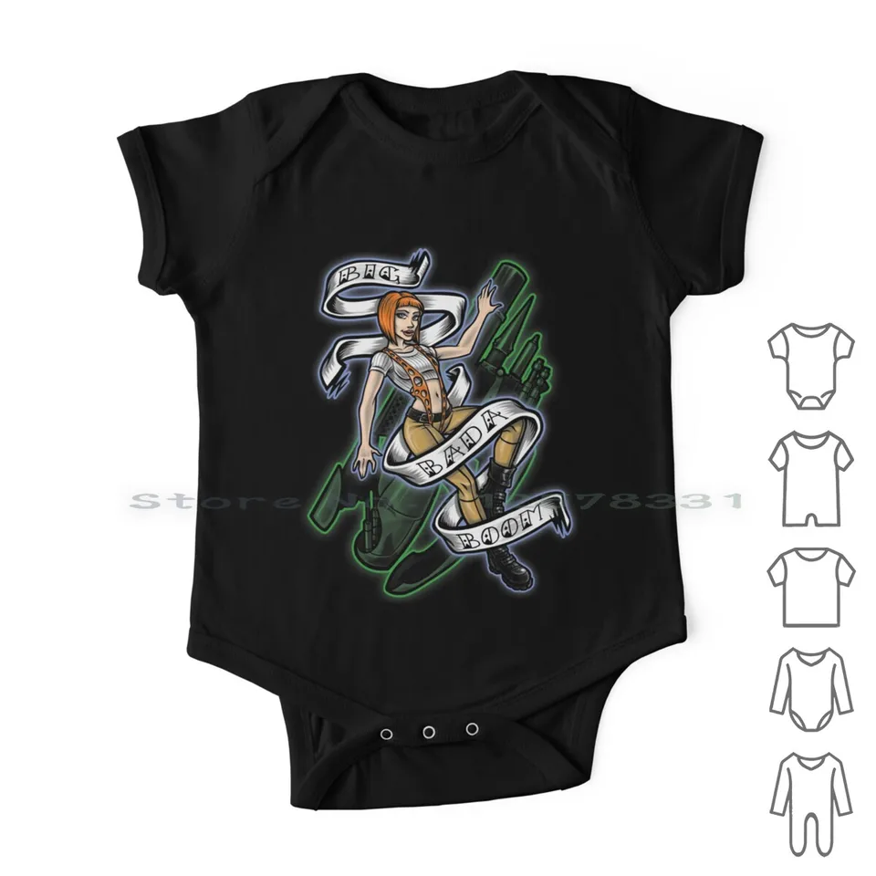 Badaboom Novonarodené detské oblečenie Rompers Cotton Swessuits Badaboom Piaty 5. 5. Leeloo viacnásobný násobok Corben Dallas Gun Weapon Future