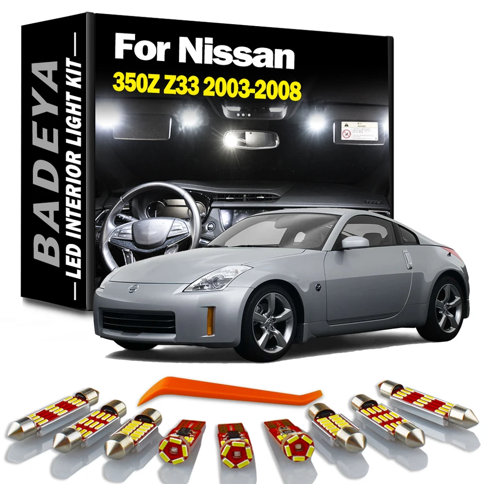 Badeya 12ks CANBUS LED interiérová mapa DOME Light Kit pre Nissan 350Z Z33 2003 2004 2005 2006 2007 2008 2008