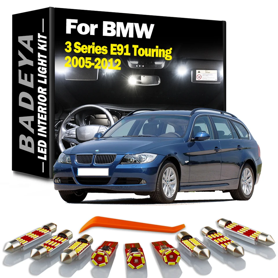 Badeya 19ks Žiadna chyba LED Interiér Vanity Mirror Mirror Svetelná súprava pre BMW 3 Series E91 Touring 2005-2012 CAR FOTWELL Sumlo