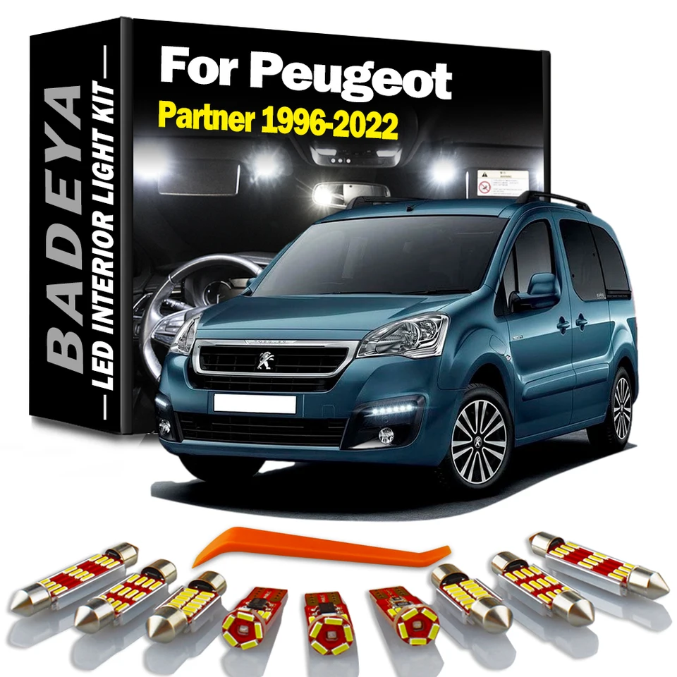 BADEYA Auto LED interiér DOME TRUNK Light Kit pre Peugeot Partner MK1 MK2 MK3 I III III 1996- 2019 2020 2021 2022 Čítanie žiaroviek