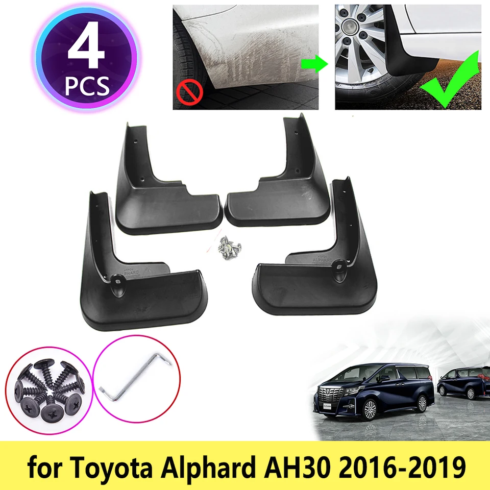 Bahenné klapky pre Toyota Alphard Vellfire 30 Ah30 2016 ~ 2020 Mudflaps Splash Guards Mudguards Fender Fender Accessories 2017 2018 2018