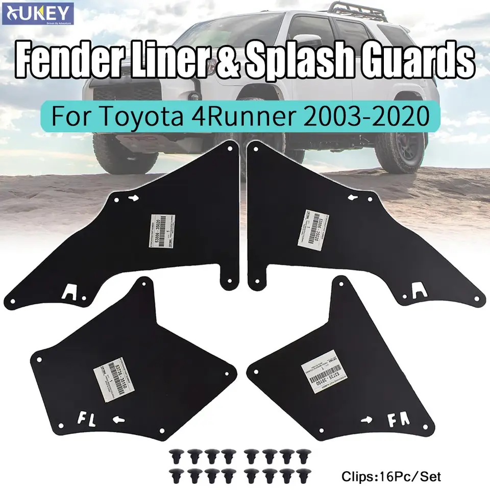 Bahenné klapky Splash Shield pre Toyota 4Runner 2003-2020 Splash Guards Mudflaps Fender Fender Liners Apron Seal 53735-35150 53736-35150