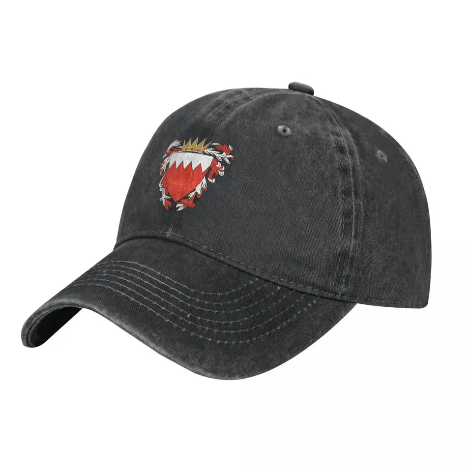 Bahrajnské kráľovstvo umylo baseballovú čiapku Streetwear Trucker Hat Spring Men Gym Platelové tlačené čiapka Snapback