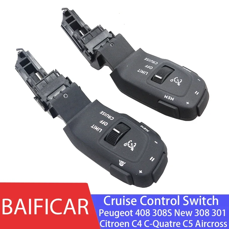 BAIFICAR 8 PIN CRUISE CORREWN spínač s rukovlnou pákou pre mužov pre Peugeot 408 308S NOVINKA 308 301 CITROEN C4 C-KVATRE C5 Aircross