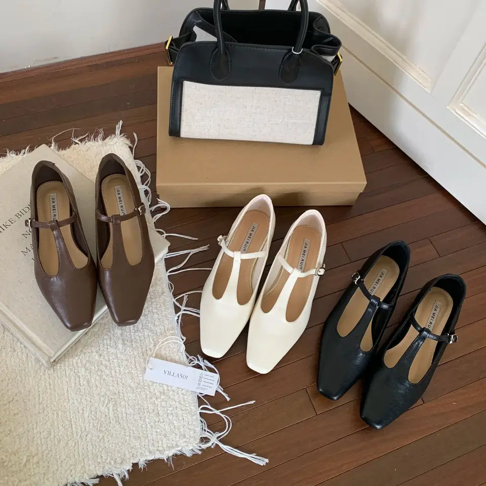 Bailamos Brand Vintage Square Toe Women Flats Out Buckle Laafers Zapatos Mujer Elegantné šaty obuv módne sklz na neformálne sh