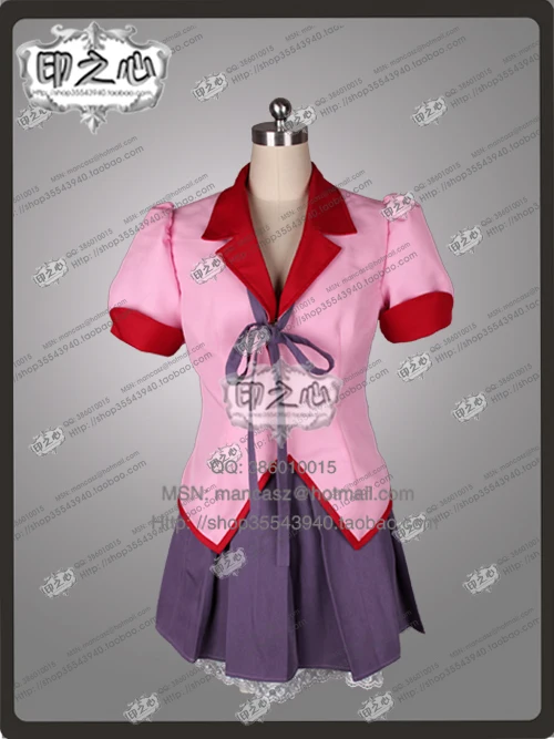 Bakemonogatari Monstory Hanekawa Tsubasa Cosplay kostým top+sukňa akúkoľvek veľkosť