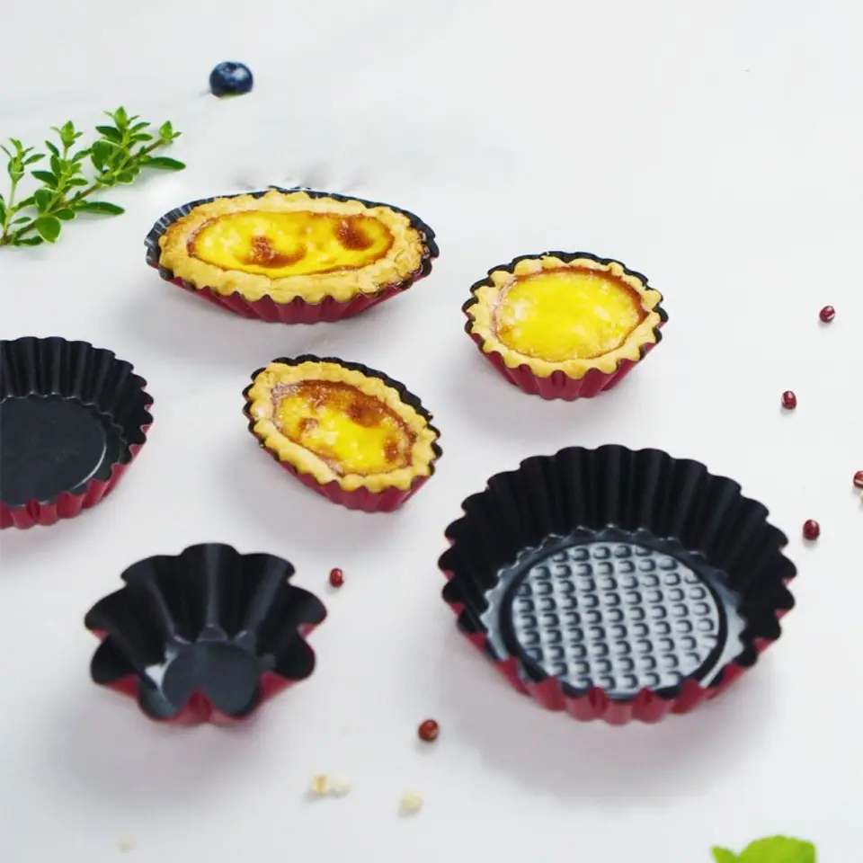 Bakeware uhlíková oceľ vaječné koláčové formy