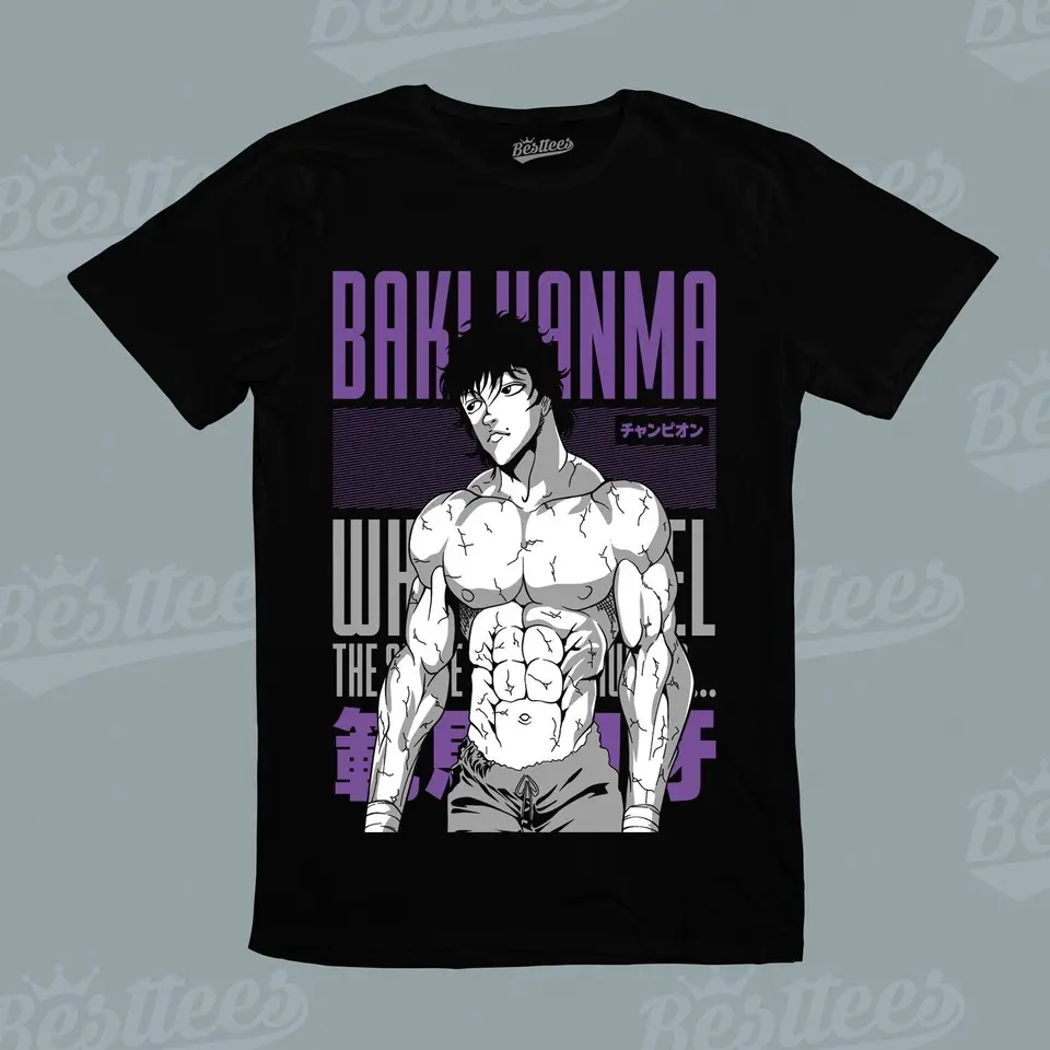 Baki Hanma japonská manga séria Anime Grafický ilustrátor svalové tričko