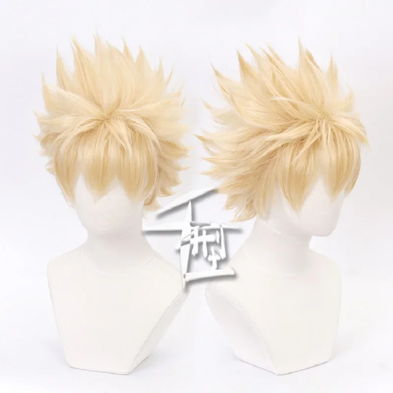 Bakugou Katsuki Bakugo Cosplay parochňa s krátkym bielizňou Blonde tepelná odolnosť syntetický vlasový anime cosplay parochne parochne