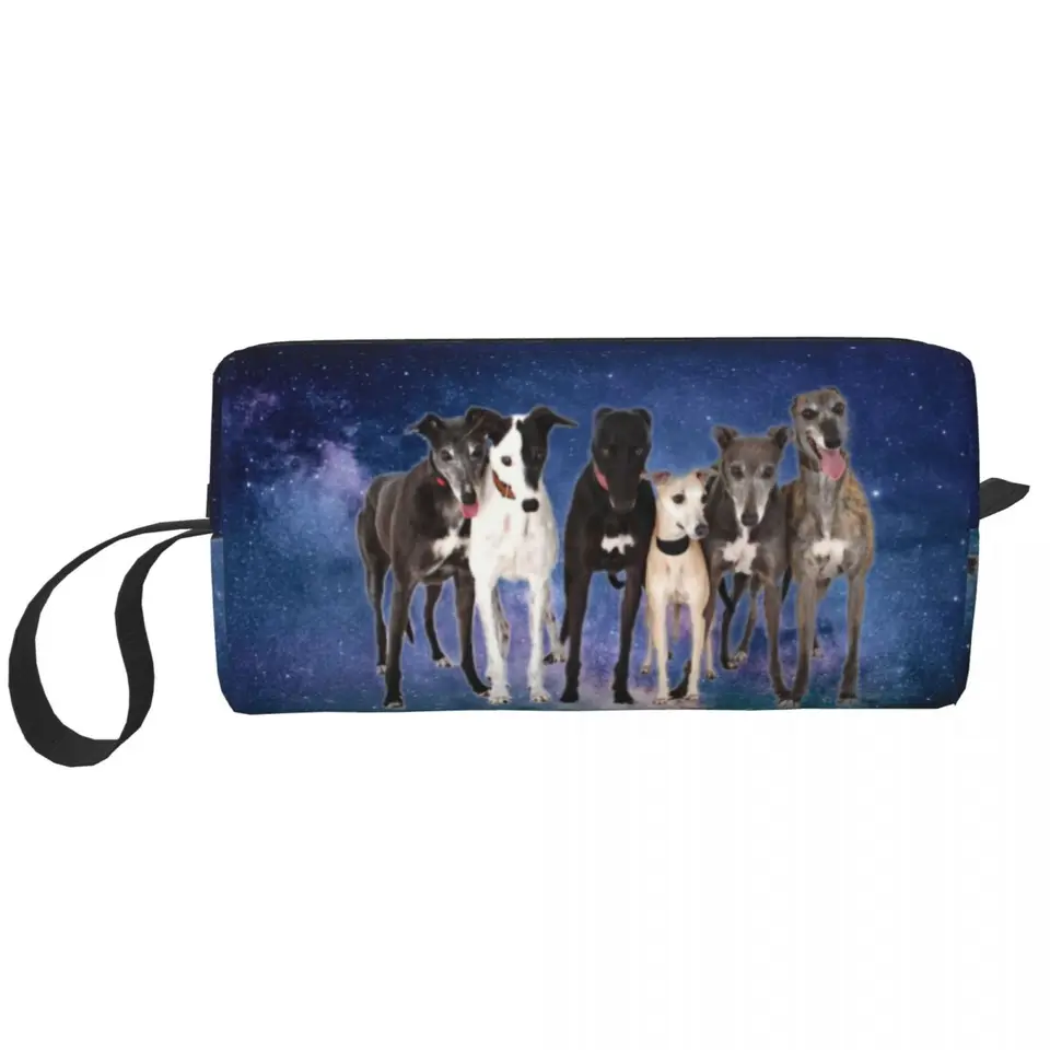 Balenie greyhoundov kozmetickej tašky Ženy kawaii veľká kapacita whippet Sighthound Dog makeup puzdro kozmetické uskladnenie toaletné tašky