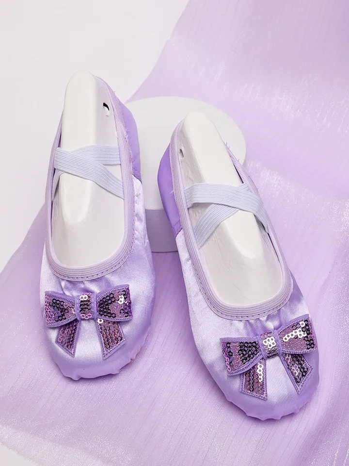 Baletné topánky pre dievčatá Satin Soft Sole Dance Girls Dievčatá Dance papuče ženské solídne farebné balet jogy telocvične tanečné topánky