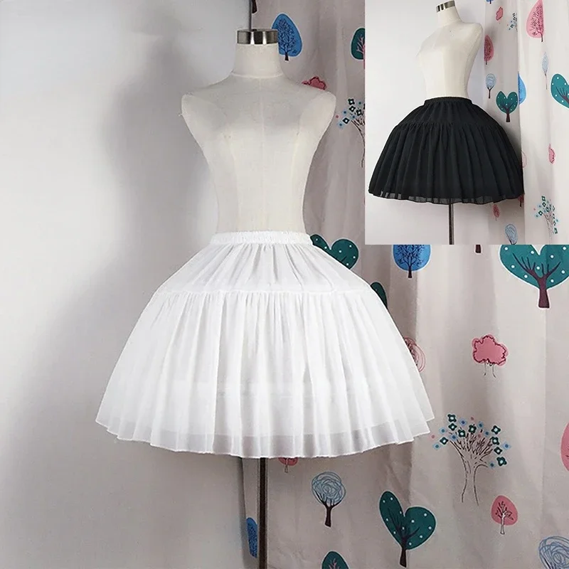 Ball Gown Underskirt Krátke šaty cosplay petticoat šifón dve kosti lolita balet rockabilly crinoline falda jupon sottogonna