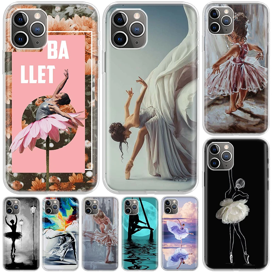 Ballerina baletný tanečný kryt pre iPhone 16 15 14 13 12 11 pro max