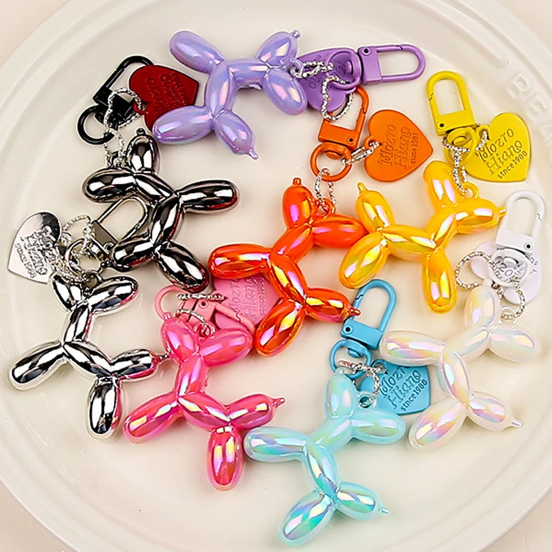 BALLOON DOG CHARM Kľúčový reťazec akrylové cukrovinky farebné psie psie dekor prívesok vianočné darčeky móda Kórejské kľúče šperky