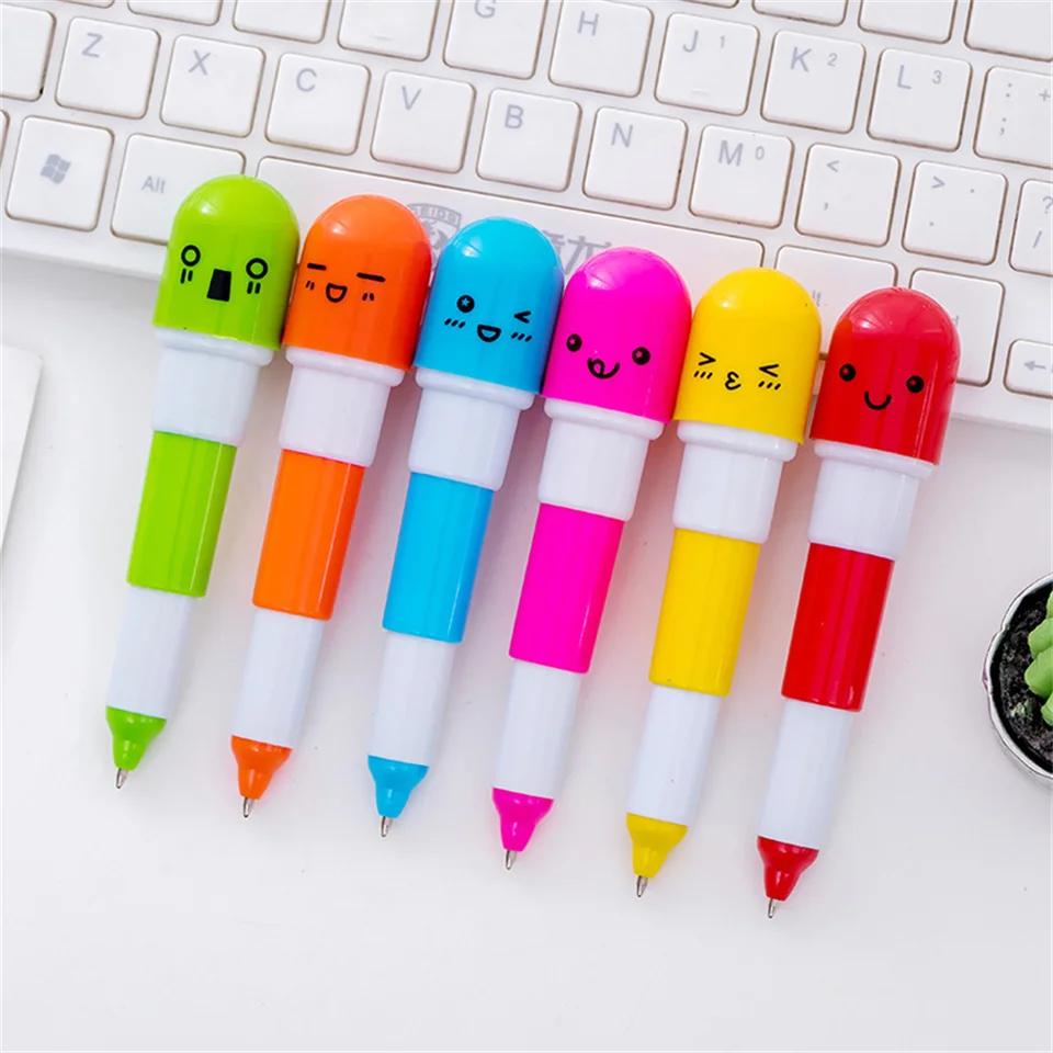 Ballpoint Pen Teleskopický dizajn 9g výraz Ballpoint Pill Pill Pill Stylish Design ABS bezplatný guľôčkový kapsula Pero Pero roztomilé