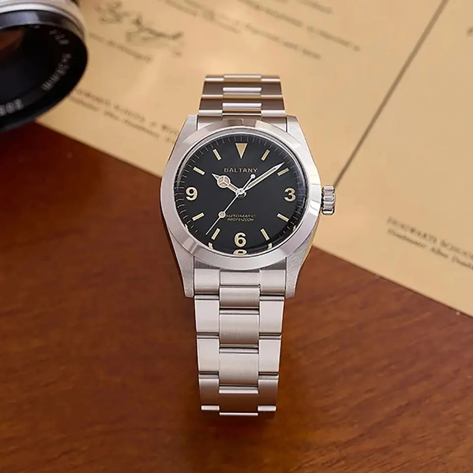 Baltany 36mm Explorer NH38 Classic Pánske automatické mechanické hodinky Sapphire Nerezová vodotesná