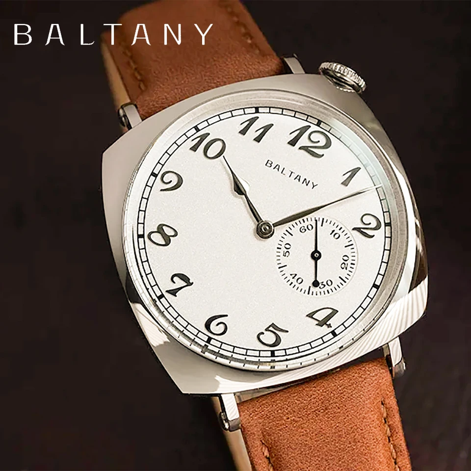 Baltany Classic Pánske mechanické hodinky Seagull ST1701 Sapphire Leather Witerproof 5bar Vintage Casual Watch for Men Relop Hombre