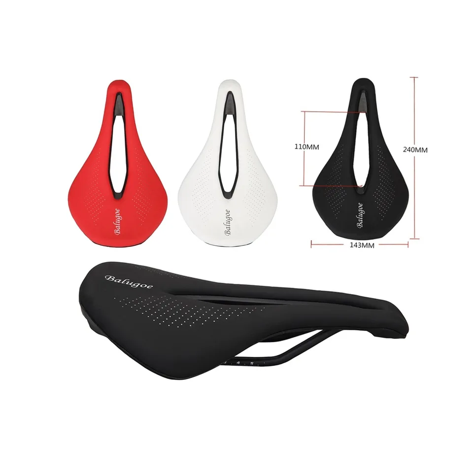Balugoe Bicycle Seat MTB Road Bike Saddles Pu Ultragive Priedušné pohodlné sedadlo vankúš na bicykle Racing Saddle diely komponenty