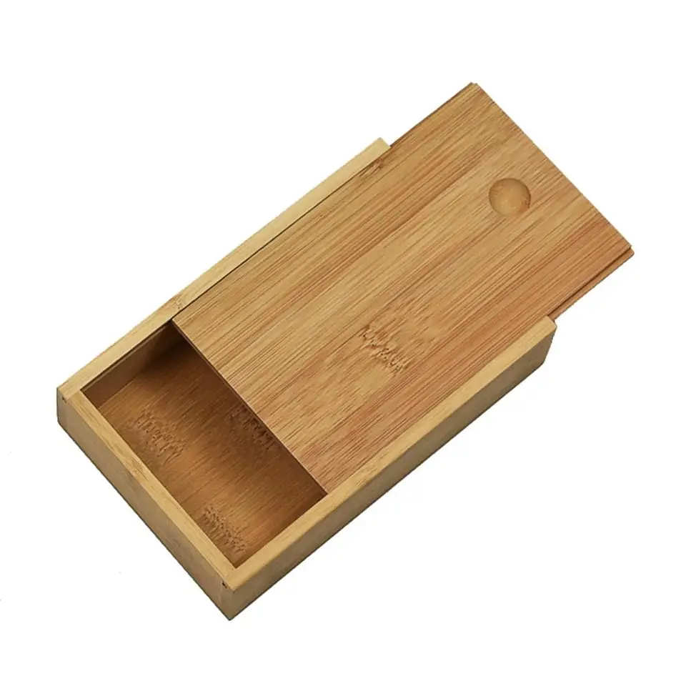Bamboo Box Creative Desktop Organizátor Drevené úložné skrinky Šach / karta / balenie karty Puzdro 10.7*7,7*3,5 cm