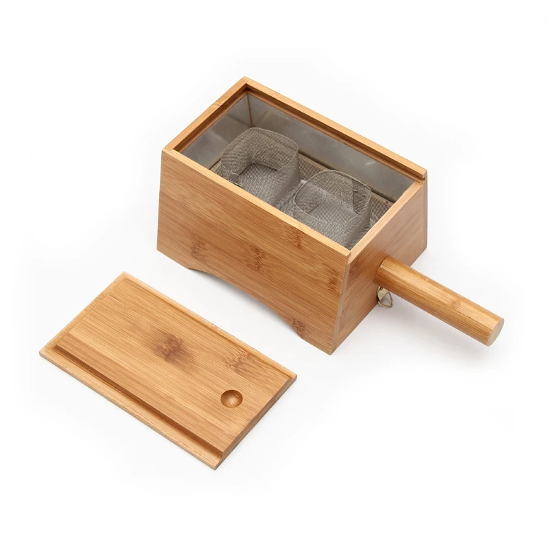 Bambus Moxa Box Single/Double Twin Mesh Držiteľ pilierov moxibustion nástroja s rukoväťou