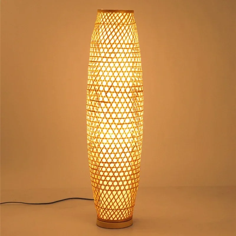 Bambus prútený ratan tieňový posteľná lampa Rustikálne ázijské japonské severské umenie svetlo Abajur Luminaria Luminaire Luminaire