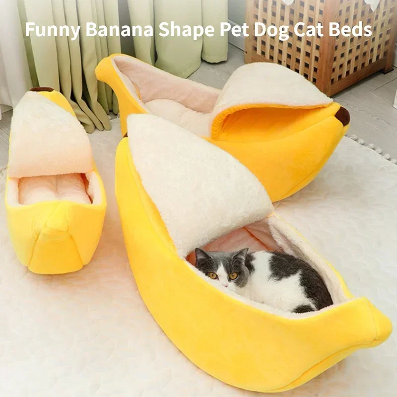 Banana Cat Bed House Funcy Cozy Cozy Cat Mat Beds