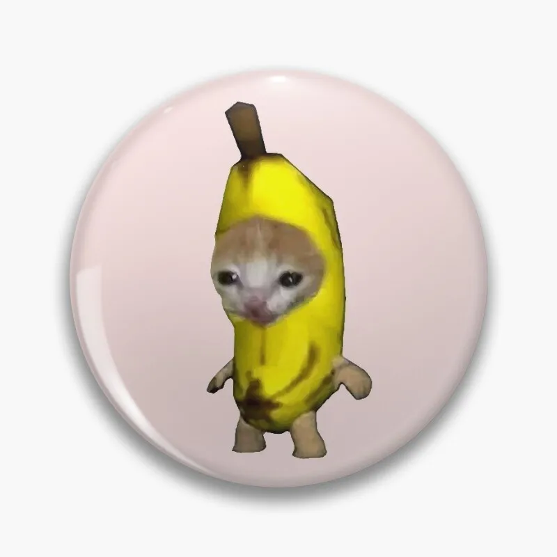 Banana Kitten PIN 44 mm kolíky Kreatívne darčekové karikatúry módne brošne