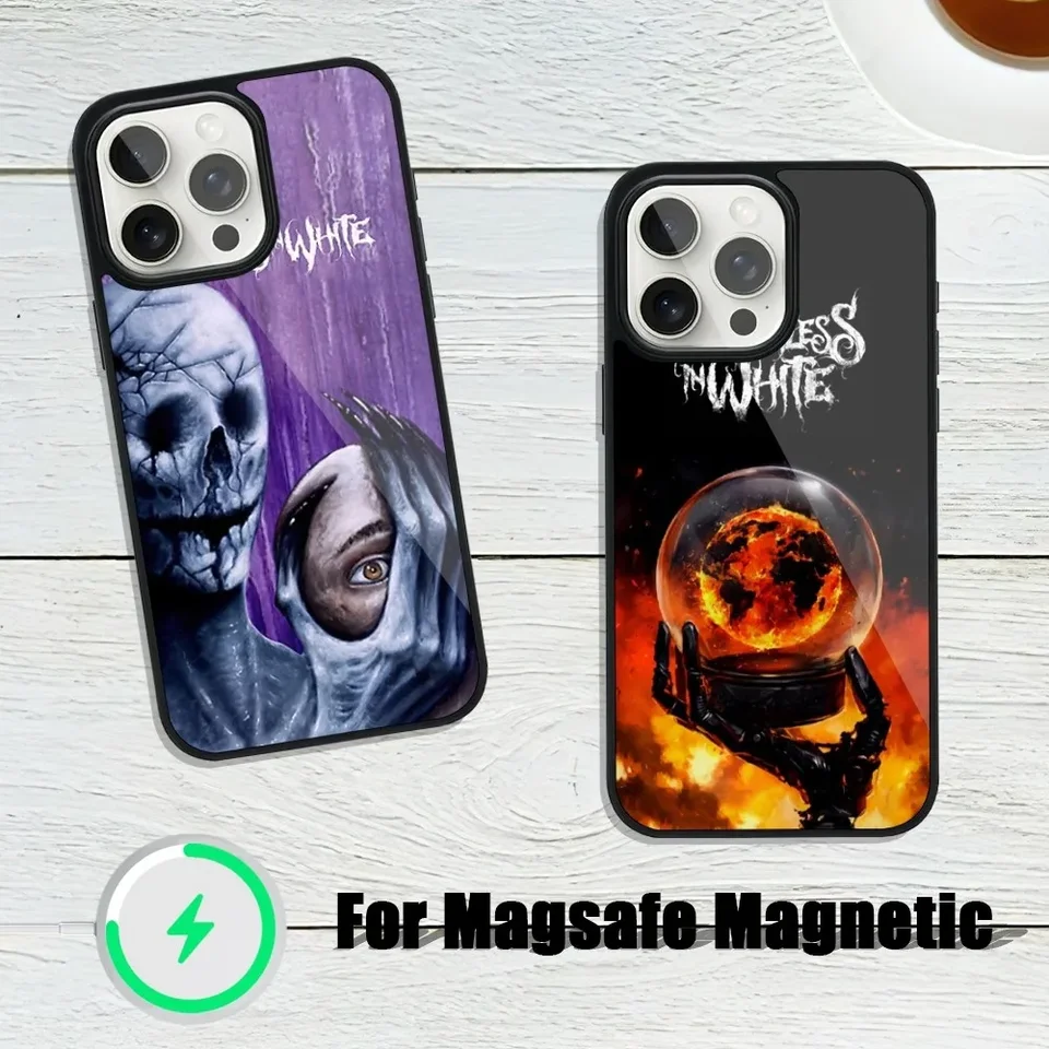 Band M-Motionless bez bieleho maskovacieho puzdra pre iPhone 13 plus 12 14 Mini 11 Max 15 Pro Magsafe Magnetic Wireless Shell