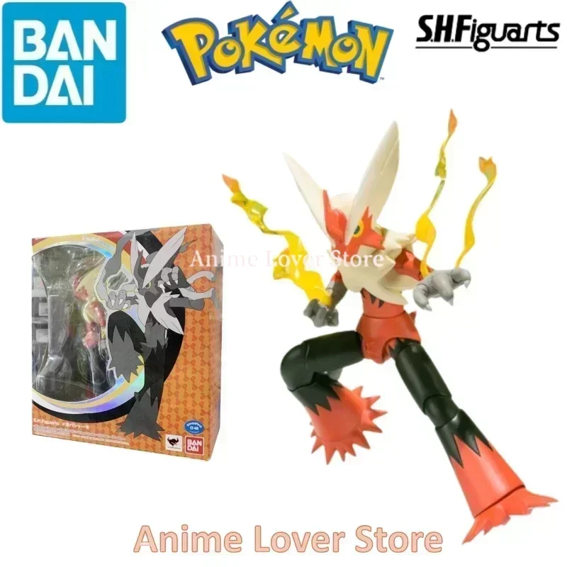 Bandai Original Pokemon Shfiguarts SHF Mega Blaziken Anime Action Figures Hračky pre deti Darče
