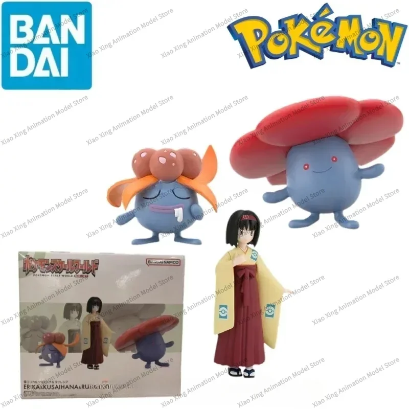 Bandai Original Shokugan Pokemon Scale World Erika Gumo Vileplume Anime Figures Hračky pre deti Darčekové zberné modelové ozdoby