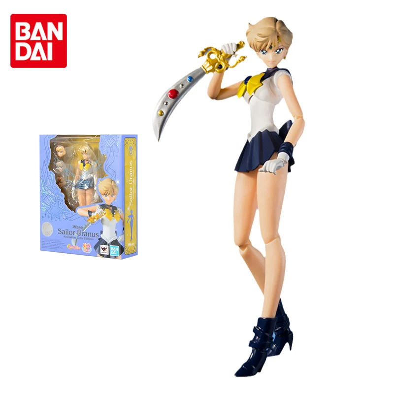 Bandai Sailor Moon Figure shf Tenoh Haruka Uran Animation Color Originálna akčná figúrka hračky hračky hračky pre deti