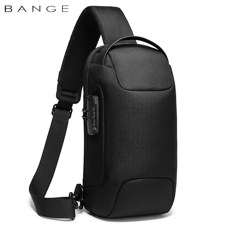 Bange horúca hrudník vrecko Noví anti-zlodej muži Crossbody Bag Vodotesné ramenné vrecká USB Krátky výlet pre mužské cestovné balenie