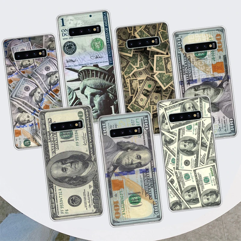 BankNote Dollar Cash Money Pase Pase pre Samsung Galaxy S24 S23 S22 Ultra S21 S20 Fe S10 Plus S10E S9 S8 + Shell Coque