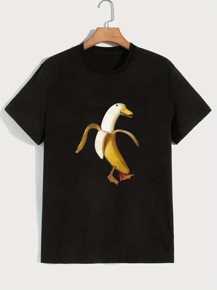 Banánový kačicový vzor Vytlačený Pánsky tričko Tshirt Tshirt Dámske letné vonkajšie oblečenie Dámske oblečenie Dámske top