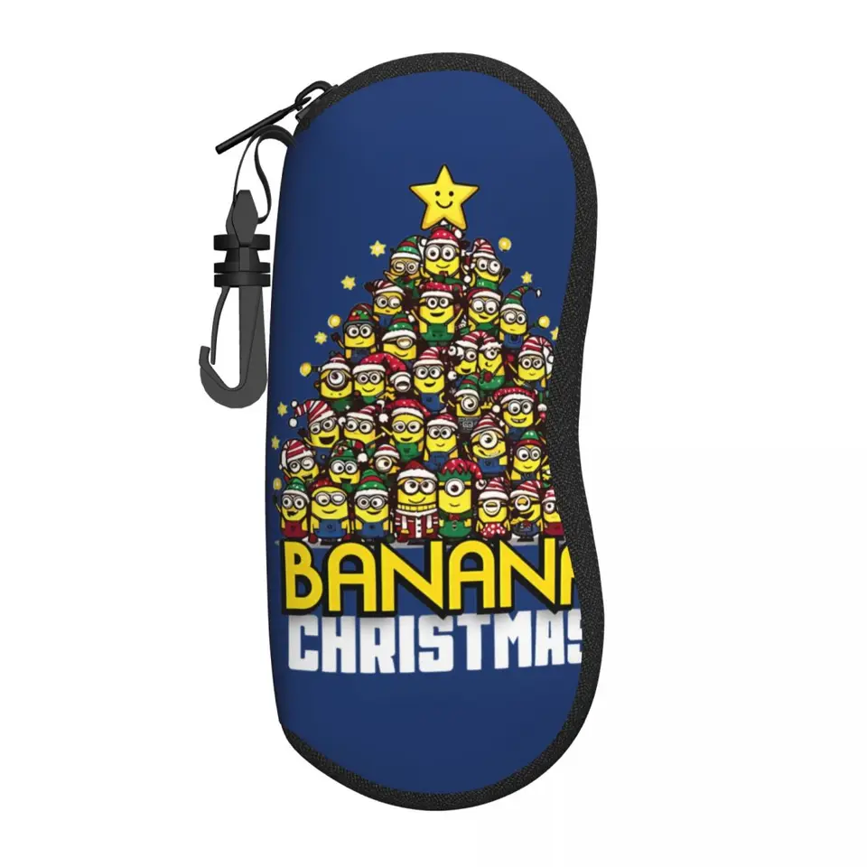 Banánový vianočný humor Minions Gula Púre Men Ženy Ľahké okuliare Storage Box Protector Slnečné okuliare Box