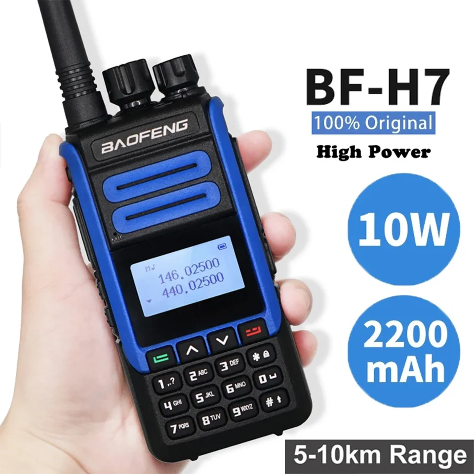 Baofeng Bf H7 Výkonná Walkie Talkie 10W Prenosná CB Radio Transceiver Dual Band Tway Radio pre Hunt Forest Better UV 10R