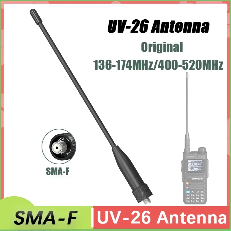 Baofeng UV-26 Anténa Originálna SMA-F VHF UHF 144/430MHz Flexibilný vysoký výnos WHIP Vysoký zisk pre rádiové príslušenstvo UV-5RH UV-K6 UV-25