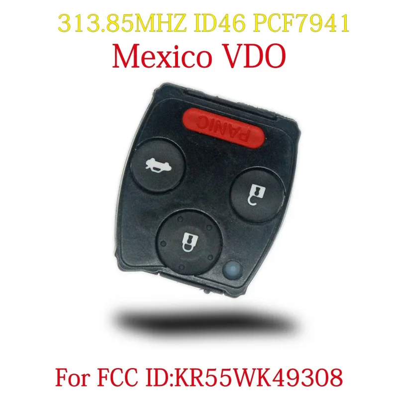 Baojiangdd vhodné pre KR55WK49308 Diaľkový kľúč automobilu pre Honda Accord 2008-2014 Pilot 2009-2015 CRV Element ID46 PCF7941 313,8 MHz VDO