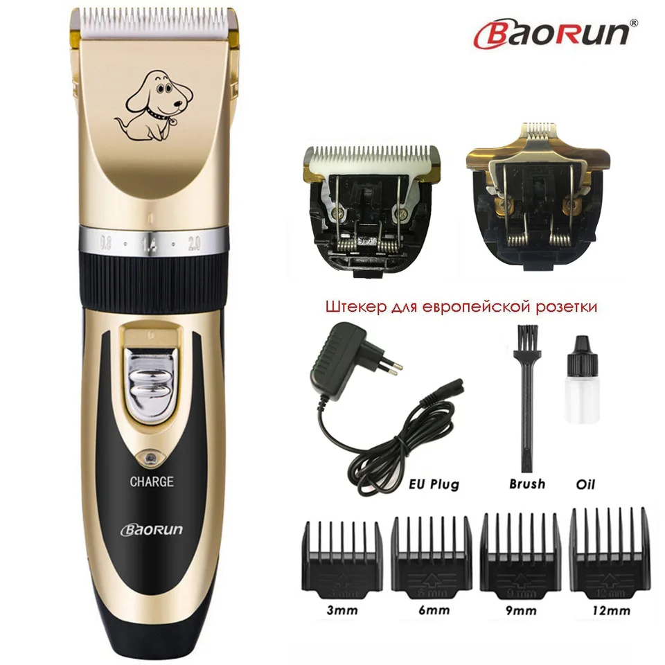 Baorun Professional Electric Pet Dog Hair Trimmer Rehargeble Animal Grooming Clippers Cat Shaver Haitcut stroj 110-240V AC