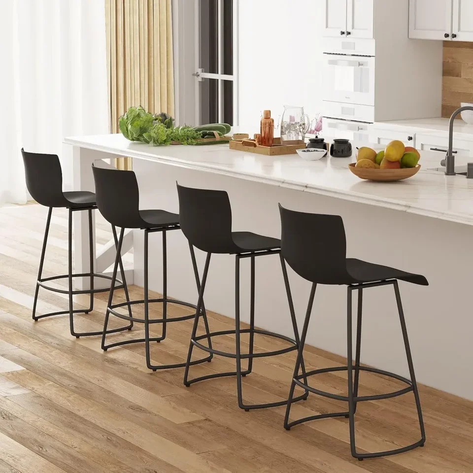 Bar stoličky sada 4 barových stoličiek výška výšky počítadla Modern Swivel so zadným plastom 24 