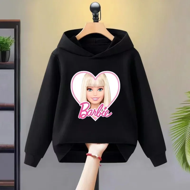 Barbie Detská mikina Disney Cartoon tlač na jeseň Zimná zimná mikina s dlhým rukávom Boys Dievčatá Kawaii Príležitostný darček k narodeninám