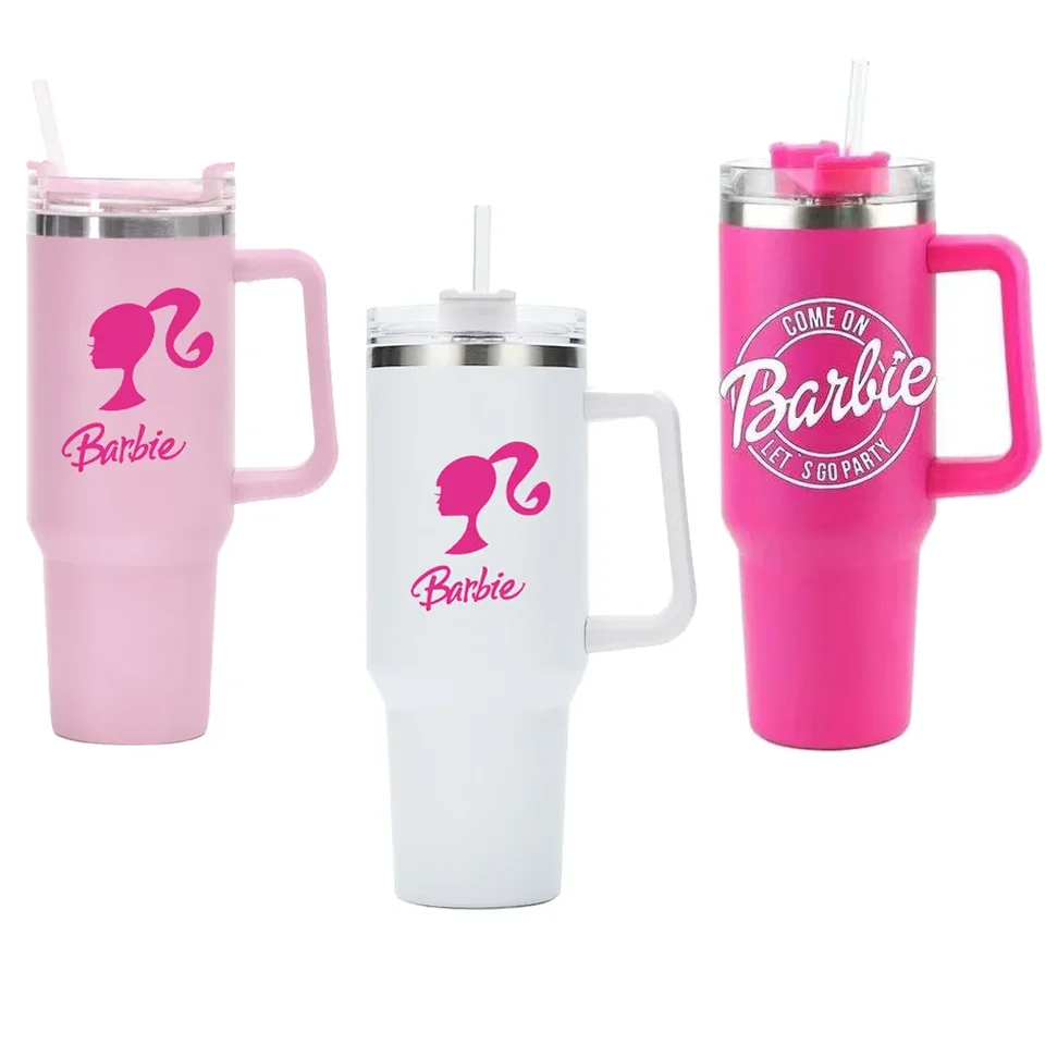 Barbie Ruck Cup 304 Nerezová vákuum dvojvrstvová prenosná ľadová blaster Slaw Anime Kawaii Thermos Cup Girds