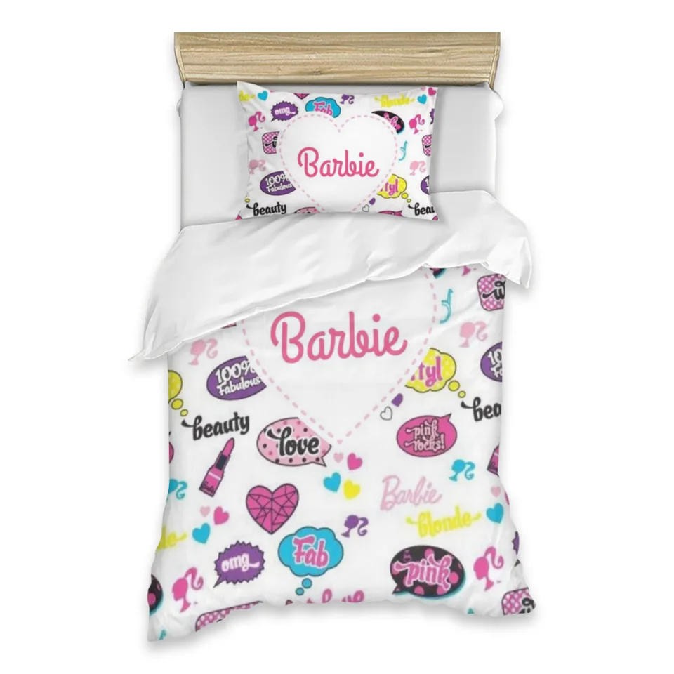 Barbie Single Bed Betets Set Kompletný puzdro s jednou ľanovou prikrývkou